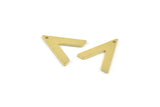 Brass V Shape, 24 Raw Brass V Shaped Charms With 1 Hole (19x18x1mm) M01122