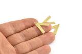 Brass V Shape, 24 Raw Brass V Shaped Charms With 1 Hole (19x18x1mm) M01122