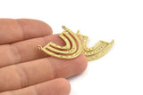 Brass Charm, Raw Brass, Brass Pendants, Charm Pendants, Brass U Shape Charms With 2 Loops (26x23x1.2mm) N1452