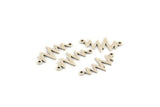Silver Heart Rhythm Connector, 12 Antique Silver Plated Brass Heart Rhythm Shaped Connectors With 2 Loops (22x10.5x0.75mm) E072 H1595