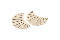 Silver Fringed Pendant, 4 Antique Silver Plated Brass Fringed Charms With 2 Holes, Findings (30x17x0.80mm) D1384