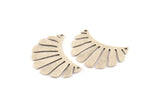 Silver Fringed Pendant, 4 Antique Silver Plated Brass Fringed Charms With 2 Holes, Findings (30x17x0.80mm) D1384