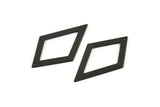 Black Diamond Charm, 6 Oxidized Black Brass Rhombus Charms With 1 Hole, Findings (41x25x1mm) D930