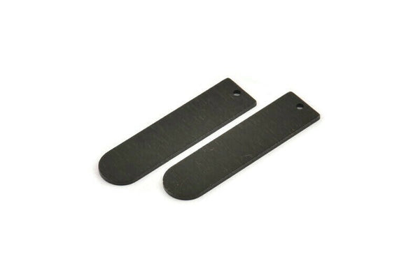 Siyah Kolye Çubuğu, 1 Delikli 4 Dokulu Oksitlenmiş Siyah Pirinç Damgalama Boşluğu, Kolye Uçları, Tılsımlar (35x9x1mm) D1395 S1140