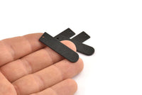 Siyah Kolye Çubuğu, 1 Delikli 4 Dokulu Oksitlenmiş Siyah Pirinç Damgalama Boşluğu, Kolye Uçları, Tılsımlar (35x9x1mm) D1395 S1140