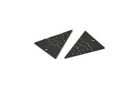Black Triangle Charm, 12 Oxidized Black Brass Triangle Charms With 1 Hole, Pendants, Findings (23x18x0.80mm) D953