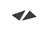 Black Triangle Charm, 12 Oxidized Black Brass Triangle Charms With 1 Hole, Pendants, Findings (23x18x0.80mm) D953
