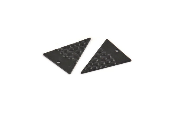 Black Triangle Charm, 12 Oxidized Black Brass Triangle Charms With 1 Hole, Pendants, Findings (23x18x0.80mm) D953