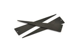 Black Triangle Charm, 8 Textured Oxidized Black Brass Triangle Charms With 1 Hole (60x13x0.60mm) D1017