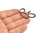 Black Drop Charm, 12 Oxidized Black Brass Drop Charms With 1 Loop (30x13x1mm) D1083 H1240