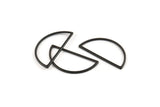 Black Half Moon, 25 Oxidized Black Brass Semi Circle Connectors (14x28x1mm) A1700 Q0703