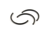 Black Noodle Tubes, 6 Oxidized Black Brass Semi Circle Curved Tube Beads (3x45mm) D0262 H0896