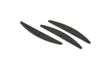 Black Stick Charm, 8 Textured Oxidized Black Brass Stick Connectors With 2 Holes, Findings (43.5x5.5x1mm) D1536