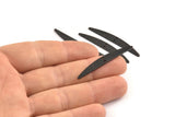 Black Stick Charm, 8 Textured Oxidized Black Brass Stick Connectors With 2 Holes, Findings (43.5x5.5x1mm) D1536