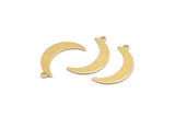 Brass Moon Charm, 24 Raw Brass Crescent Moon Charms With 1 Loop (25x5x0.80mm) M01189