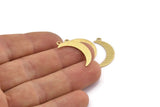 Brass Moon Charm, 24 Textured Raw Brass Crescent Moon Charms With 1 Loop (25x5x0.80mm) M01202