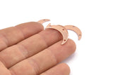 Copper Moon Charm, 24 Raw Copper Crescent Moon Charms With 3 Holes, Stamping Blanks (22x5x0.80mm) M01195