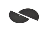 Black Half Moon, 6 Oxidized Black Brass Textured Semi Circle Blanks With 1 Hole, Charms, Earrings (36x18x0.60mm) D0746 H1019