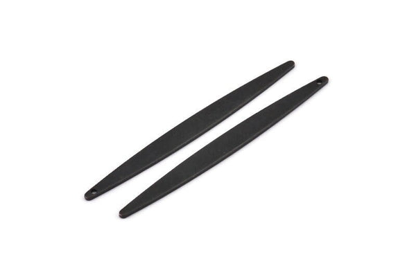 Black Necklace Bar, 6 Oxidized Black Brass Bar Charms With 1 Hole, Earrings, Pendants (62x6x1mm) D0688 H0931