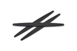 Black Necklace Bar, 6 Oxidized Black Brass Bar Charms With 1 Hole, Earrings, Pendants (62x6x1mm) D0688 H0931