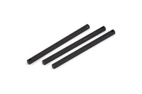 Black Necklace Bar, 6 Oxidized Black Brass Pendants With 1 Hole (2.5x2.5x50mm) D0239