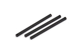 Black Necklace Bar, 6 Oxidized Black Brass Pendants With 1 Hole (2.5x2.5x50mm) D0239