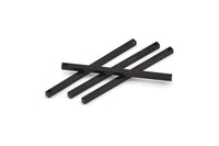 Black Necklace Bar, 6 Oxidized Black Brass Pendants With 1 Hole (2.5x2.5x50mm) D0239