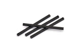 Black Necklace Bar, 6 Oxidized Black Brass Pendants With 1 Hole (2.5x2.5x50mm) D0239