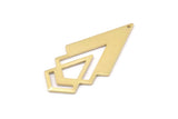 Brass Triangle Charm, 6 Raw Brass Diamond Charms With 1 Hole (46x22x1mm) M01171