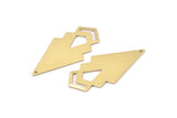 Brass Triangle Charm, 6 Raw Brass Diamond Charms With 1 Hole (46x22x1mm) M01173