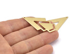 Brass Triangle Charm, 6 Raw Brass Diamond Charms With 1 Hole (46x22x1mm) M01170