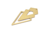 Brass Triangle Charm, 6 Raw Brass Diamond Charms With 1 Hole (46x22x1mm) M01174