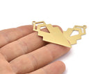 Brass Triangle Charm, 6 Raw Brass Diamond Charms With 1 Loop (49x22x1mm) M01157