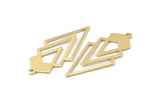 Brass Triangle Charm, 6 Raw Brass Diamond Charms With 1 Loop (49x22x1mm) M01161