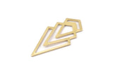 Brass Triangle Blank, 6 Raw Brass Diamond Blanks (46x22x1mm) M01216