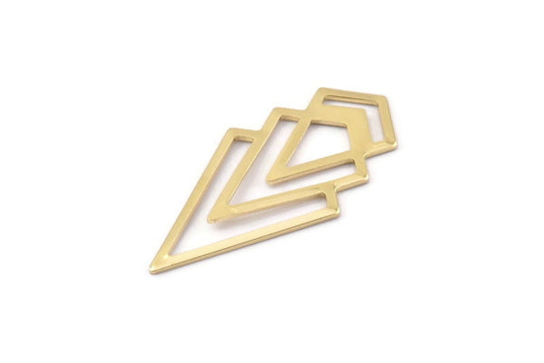 Brass Triangle Blank, 6 Raw Brass Diamond Blanks (46x22x1mm) M01216
