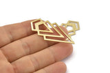 Brass Triangle Blank, 6 Raw Brass Diamond Blanks (46x22x1mm) M01216