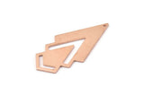 Copper Triangle Charm, 4 Raw Copper Diamond Charms With 1 Hole (46x22x1mm) M01184