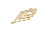 Brass Triangle Charm, 6 Raw Brass Diamond Charms With 2 Loops (51x22x1mm) M01163