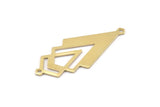 Brass Triangle Charm, 6 Raw Brass Diamond Charms With 2 Loops (51x22x1mm) M01155
