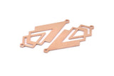 Copper Triangle Charm, 4 Raw Copper Diamond Charms With 2 Loops (51x22x1mm) M01138