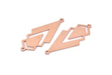 Copper Triangle Charm, 4 Raw Copper Diamond Charms With 2 Loops (51x22x1mm) M01131