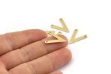 Brass V Shape, 24 Raw Brass V Shaped Charms With 2 Holes (19x15x1mm) M01167