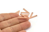 Copper V Shape, 24 Raw Copper V Shaped Charms With 2 Holes (19x15x1mm) M01164
