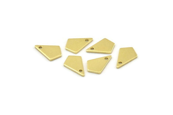 Brass Triangle Charm, Raw Brass Diamond Charms With 1 Hole (12x8x1mm) M01159