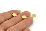 Brass Triangle Charm, Raw Brass Diamond Charms With 1 Hole (12x8x1mm) M01159