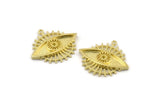Brass Eye Charm, Raw Brass Eye Charms With 1 Loop, Pendants - Pad Size 2mm (27x25x2mm) N1454