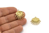 Brass Eye Charm, Raw Brass Eye Charms With 1 Loop, Pendants (24x22x2mm) N1459