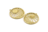 Brass Sun Charm, Raw Brass Sun Charms With 1 Loop, Findings (30x28mm) N1482