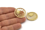 Brass Sun Charm, Raw Brass Sun Charms With 1 Loop, Findings (30x28mm) N1482